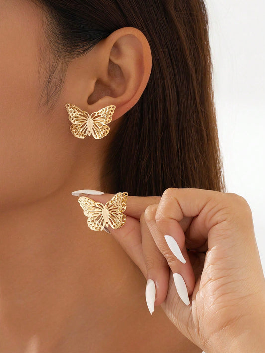 Gold Butterfly Earrings