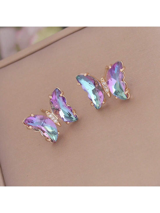 Ombré Butterfly Stud Earrings