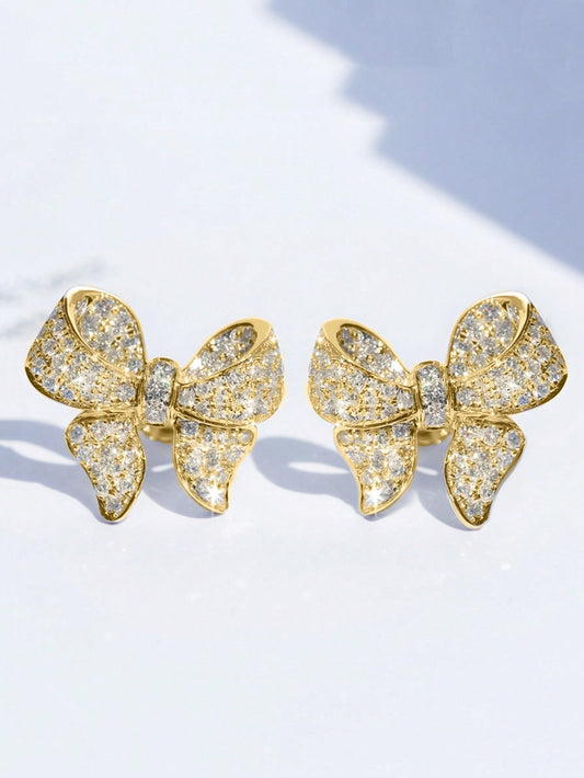 Gold Butterfly Cubic Earrings